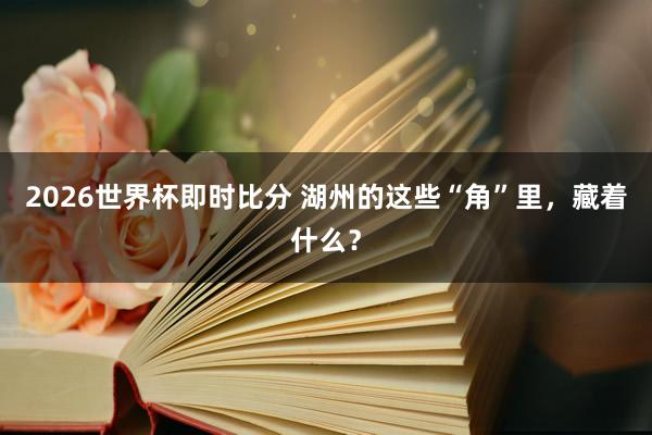 2026世界杯即时比分 湖州的这些“角”里，藏着什么？
