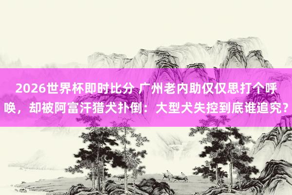 2026世界杯即时比分 广州老内助仅仅思打个呼唤，却被阿富汗猎犬扑倒：大型犬失控到底谁追究？