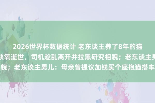 2026世界杯数据统计 老东谈主养了8年的猫被司机强行放后备箱致缺氧逝世,司机趁乱离开并拉黑研究相貌;老东谈主男儿:母亲曾提议加钱买个座抱猫搭车遭司机拒却