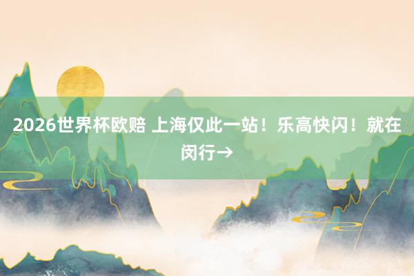 2026世界杯欧赔 上海仅此一站！乐高快闪！就在闵行→