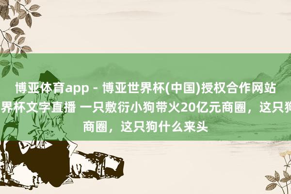 博亚体育app - 博亚世界杯(中国)授权合作网站，2026世界杯文字直播 一只敷衍小狗带火20亿元商圈，这只狗什么来头