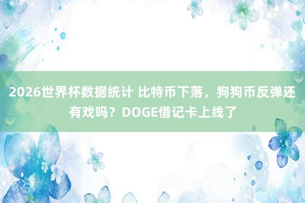 2026世界杯数据统计 比特币下落，狗狗币反弹还有戏吗？DOGE借记卡上线了