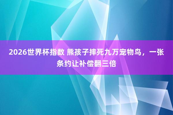 2026世界杯指数 熊孩子摔死九万宠物鸟，一张条约让补偿翻三倍