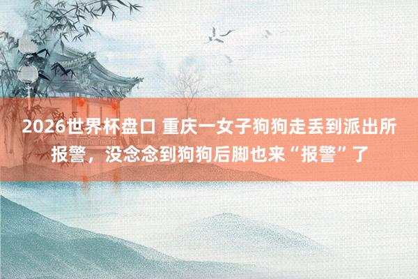 2026世界杯盘口 重庆一女子狗狗走丢到派出所报警，没念念到狗狗后脚也来“报警”了