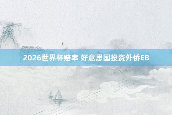 2026世界杯赔率 好意思国投资外侨EB