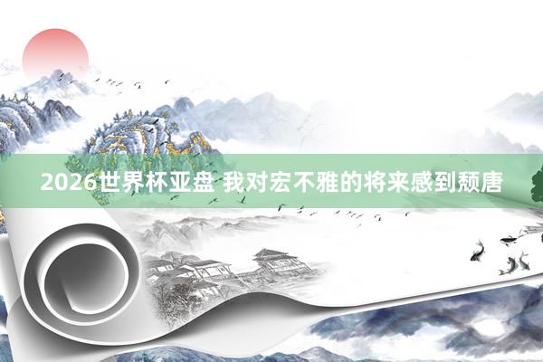 2026世界杯亚盘 我对宏不雅的将来感到颓唐