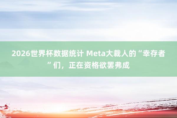 2026世界杯数据统计 Meta大裁人的“幸存者”们，正在资格欲罢弗成