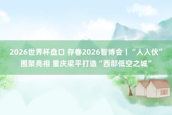2026世界杯盘口 存眷2026智博会丨“人人伙”围聚亮相 重庆梁平打造“西部低空之城”
