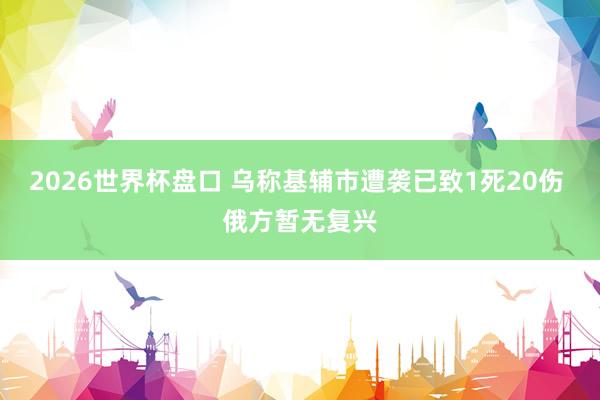 2026世界杯盘口 乌称基辅市遭袭已致1死20伤 俄方暂无复兴