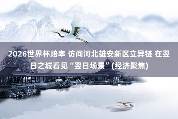 2026世界杯赔率 访问河北雄安新区立异链 在翌日之城看见“翌日场景”(经济聚焦)