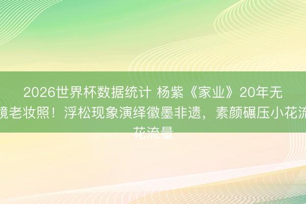 2026世界杯数据统计 杨紫《家业》20年无滤镜老妆照！浮松现象演绎徽墨非遗，素颜碾压小花流量