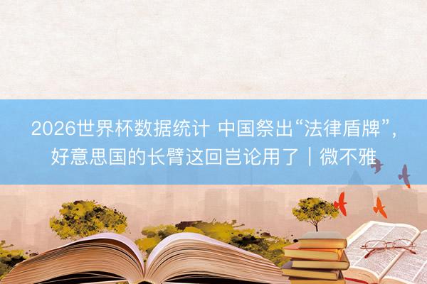 2026世界杯数据统计 中国祭出“法律盾牌”，好意思国的长臂这回岂论用了｜微不雅