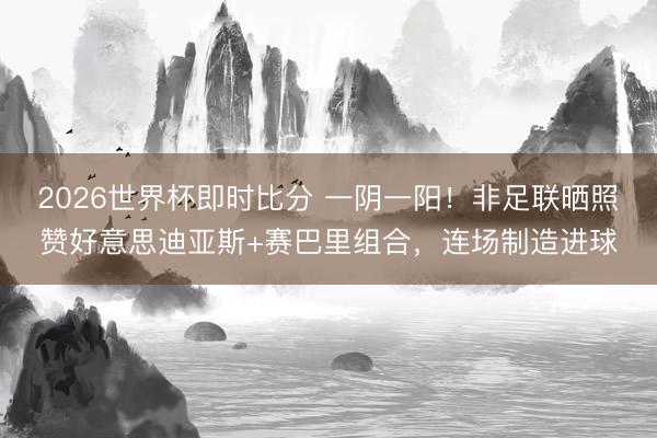 2026世界杯即时比分 一阴一阳!非足联晒照赞好意思迪亚斯+赛巴里组合,连场制造进球